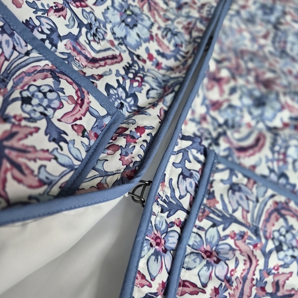 7 For All Mankind Quilted Floral Paisley Jacket White Blue Trim - Picture 4 of 16